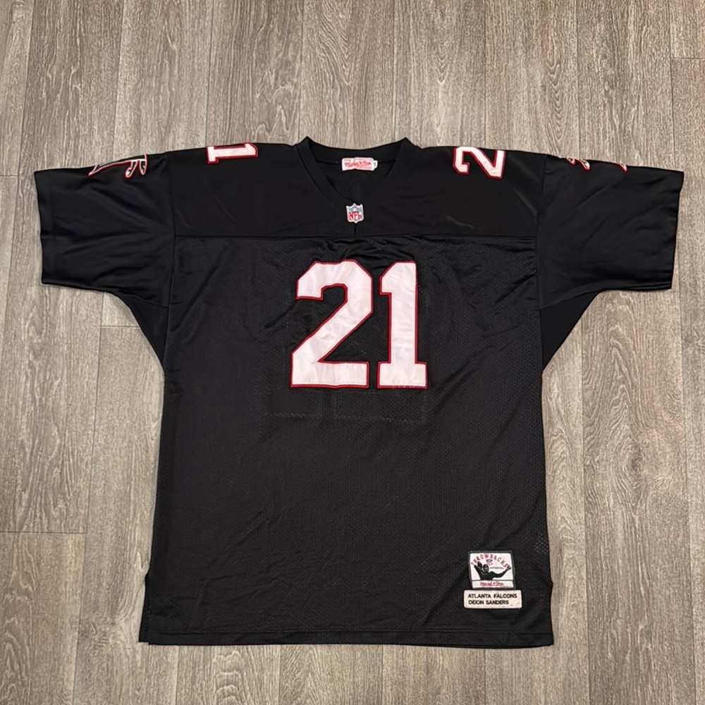 Mitchell & Ness jersey NFL Atlanta Falcons Deion Sanders 21 men’s sz 56 (3XL)
